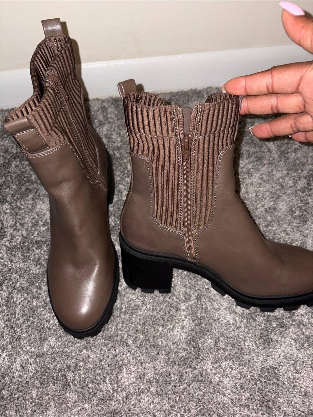 A New Day Women's Chunky Chelsea Ankle Boots - Brown - Picture 3 of 6